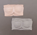 Rhonda Shear 2 Pack Underwire Bandeau Bras Removable Pads Gray/ Blush Small