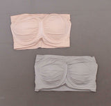 Rhonda Shear 2 Pack Underwire Bandeau Bras Removable Pads Gray/ Blush Small