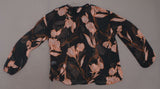 A New Day Women's Floral Sheer Long Sleeve Blouse Top