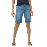 LOGO by Lori Goldstein Plus Size Bermuda Jean Shorts With Frayed Hem