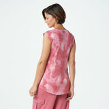 Lisa Rinna Collection Women's Rounded V-Neck Shirttail Hem T-Shirt