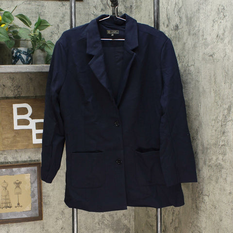 DG2 by Diane Gilman Women's Ponte Blazer Jacket Navy 2X
