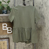 DG2 by Diane Gilman Women's Petal Sleeve Peplum Shirt