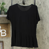 DG2 by Diane Gilman Sustainable Bamboo Crossover Peplum Top Black Medium