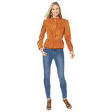LaBellum by Hillary Scott Women's Ruffle Trim Peplum Corduroy Jacket