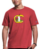 Champion Men's Apple Core Logo Graphic Tee T-Shirt Team Red Scarlet M