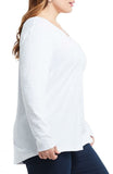 Nic+Zoe Petite Textured Knit Long-Sleeve Countryside Knit Top