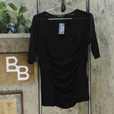 INC International Concepts Women's Ruched Illusion Top