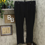 DG2 by Diane Gilman Pull On Stretch Ponte Boot Cut Pants Plus 2X Black