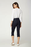NYDJ Slim Capri Jeans In Cool Embrace Denim With Double Snap Waist Dark Navy 8