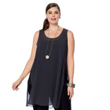MarlaWynne WynneLayers Women's Plus Size Chiffon Drama Tunic Top