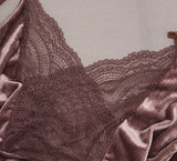 Gilligan & O'Malley Women's Velour Bodysuit With Criss Cross Lace Back