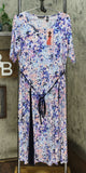 Nina Leonard Women's Plus Size Nicole Belted Midi Dress With Godet Detail