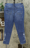 G by Giuliana Women's Downtown Denim Notched Hem Printed Skinny Jeans