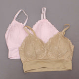 Rhonda Shear 2 Pack Lace Leisure Bras With Removable Pads Nude/ Pink Medium