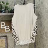 DG2 by Diane Gilman Women's Printed Media Easy Tank Top Neutral Leopard XL