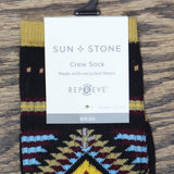 Sun + Stone Men's Novelty Aztec Printed Crew Socks