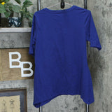 Denim & Co. Women's Perfect Jersey V-neck Trapeze Hem Top Bright Navy Medium