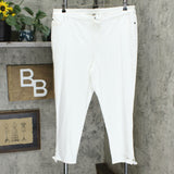 MOTTO Women's Plus Size Stretch Sateen 5-Pocket Tie-Hem Cropped Pants