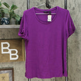 H by Halston Women's Knit Crepe Scoop Neck Twist Sleeve Top