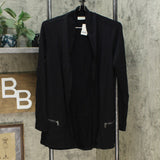 LOGO by Lori Goldstein Women's French Terry Cardigan with Zipper Detail