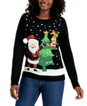 Karen Scott Petite Crew Neck Embellished Christmas Sweater