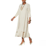 MarlaWynne WynneLayers Women's Plus Size Woven and Knit Duster