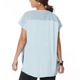 MarlaWynne WynneLayers Women's Mixed Media V-Neck Boxy Top