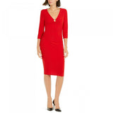 INC International Concepts Women's Ring Hardware Ruched Midi Dress