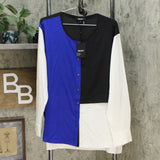 DKNY Women's Colorblocked Button Up Shirt