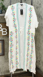 Curations Women's Embroidered Gauze Kaftan Cover Up
