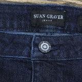 NWT Susan Graver Petite High Stretch Denim Zip Front Ankle Jeans. A372476 20WP