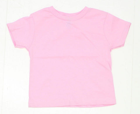Rabbit Skins 3301T Toddler Cotton Short Sleeve T-Shirt Pink 4T