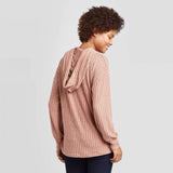Knox Rose Women's Rib Knit Hoodie Sweatshirt