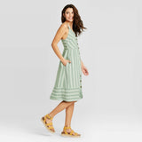 Universal Thread Women's Striped Sleeveless Button Front Sun Dress