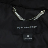 H by Halston Women's Hooded Down Parka With Faux Fur Trim Black 10