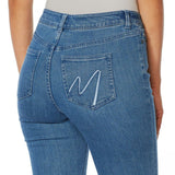 MOTTO Women's Plus Size Modern Stretch Denim 5-Pocket Cropped Jeans