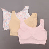 Rhonda Shear 3 Pack Body Bra With Removable Pads Pink/ Paisley/ Nude Medium