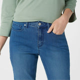 Martha Stewart Petite 5-Pocket Cuffed Girlfriend Ankle Jeans