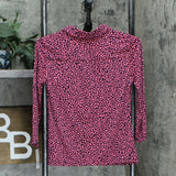 Charter Club Petite Half Button Placket Heart Print Shirt