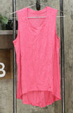 G by Giuliana Women's Hi Low Tank Top Magenta Medium