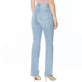 DG2 by Diane Gilman Women's Plus Size Peacock Embellished Boot Cut Jeans