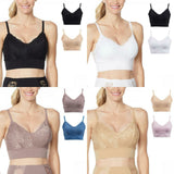 Rhonda Shear Plus Size 2 Pack Lace Leisure Bras With Removable Pads
