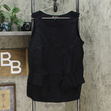 DG2 by Diane Gilman Women's Softcell Denim Easy Tank Top Black Large