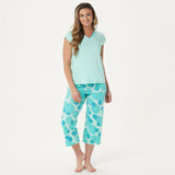 AnyBody Women's Cozy Knit Fruit Slice Printed Pajama Set Bright Mint XXS