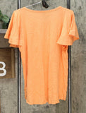 NWT DG2 by Diane Gilman Women's Flutter-Sleeve T-Shirt Large