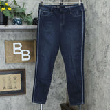 Laurie Felt Silky Denim Tuxedo Stitch Skinny Pull On Jeans Indigo Medium