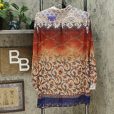 Susan Graver Women's Petite Printed Sheer Chiffon Shirt And Tank Top Set