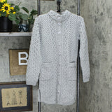 Aran Crafts Women's Merino Wool Button Front Cable Knit Sweater