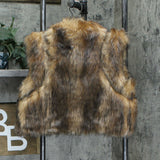 INC International Concepts Women's Faux Fur Fox Shrug Vest